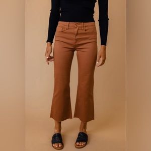 Raw hem flare jeans, sienna color, size 26